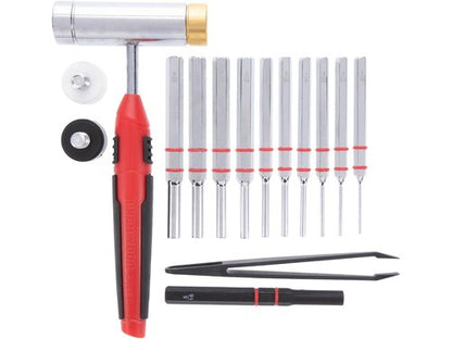 BIRCHWOOD CASEY Armorer's Hammer And Punch Kit | Durable Versatile Gunsmithing Multi-Piece Tool Set | 11 Punches, 4 Hammer Heads, Tweezer, Magnetic Strip & Case Included