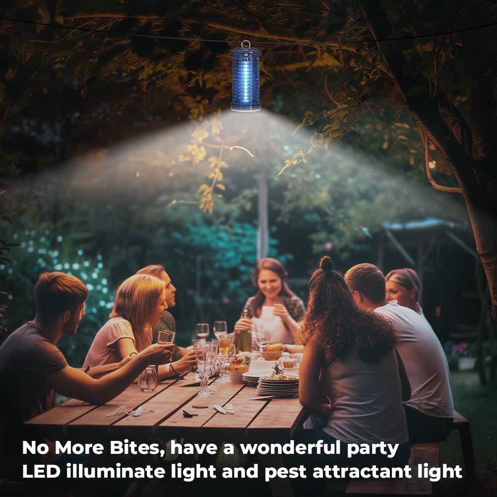 YISSVIC Bug Zapper Outdoor Indoor Waterproof Electric Mosquito Lamp Fly Zapper Killer Effective 4200V Plug in for Home Patio Office Courtyard