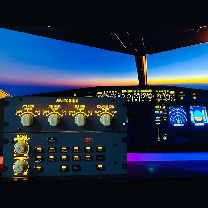 Flight Simulator Controller A32X ECAM Home Cockpit Panel for MSFS 2020/2024 FE-NIX FB-W on Windows Plug-and-Play Display Unit
