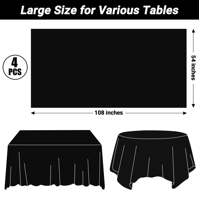 QZYL 6 Pcs Valentines Tablecloth, 54" X 108" Pink Love Heart Plastic Table Cover, Valentines Disposable Rectangle Table Cloth, Valentine's Decorations for Love Wedding Engagement Anniversary Party