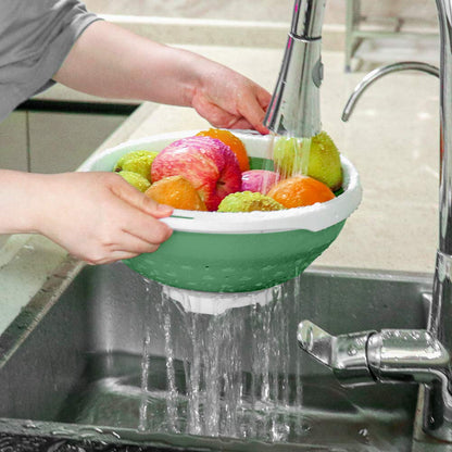 QiMH Collapsible Colander and Strainer, 5 Quart(1.25 gal), Heavey Duty Kitchen Drainer Basket for Pasta, Veggies and Fruits, New Home Apartment Essentials