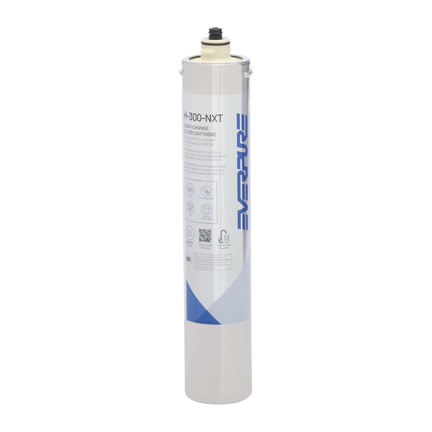 Pentair Everpure H-300-NXT Quick-Change Filter Cartridge, EV927441, for Use in Everpure H-300-NXT Drinking Water Systems, 300 Gallon Capacity, 0.5 Micron