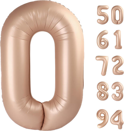 Light Brown Number Balloon - 40 Inch Tan 0 Balloon | Khaki Beige Birthday Decorations & Party Supplies