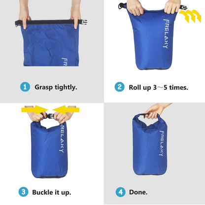 Frelaxy Dry Bag 3-Pack/5-Pack, Ultralight Dry Sack, Outdoor Bags Keep Gear Dry for Hiking, Backpacking, Kayaking, Camping, Swimming, Boating