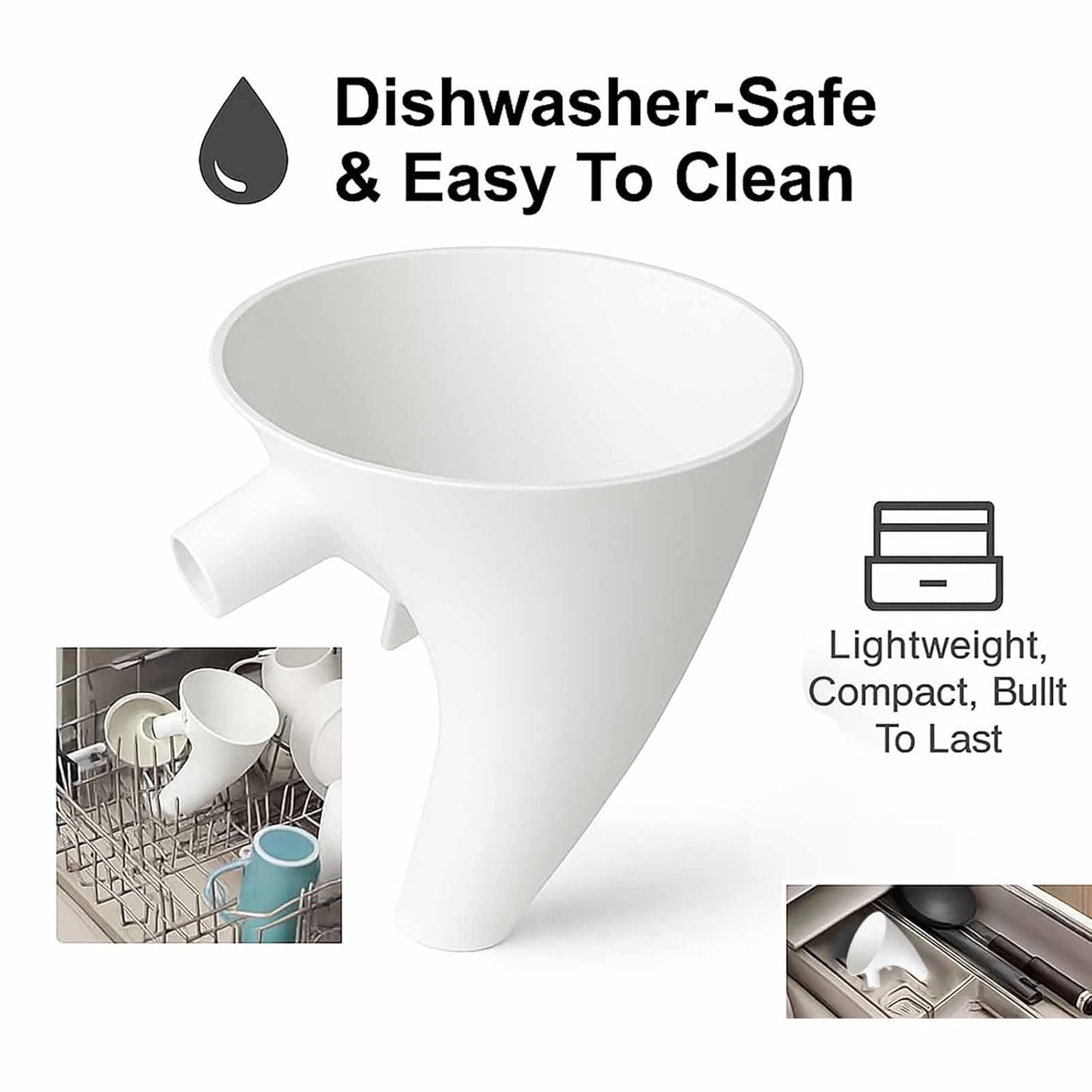 KitchenAid Flour Funnel - Durable Pouring Chute for Tilt-Head 4.5-5 Qt Mixers | Dishwasher-Safe Baking Tool