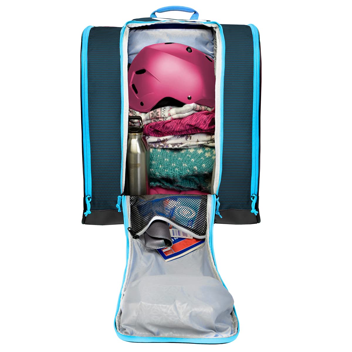 KULKEA Speed Pack Ski Boot Backpack - Ski Boot Bag With Open Pack Design For Quick Gear & Boot Storage - Durable, Spacious, & Water Resistant Backpack (Blue Run)