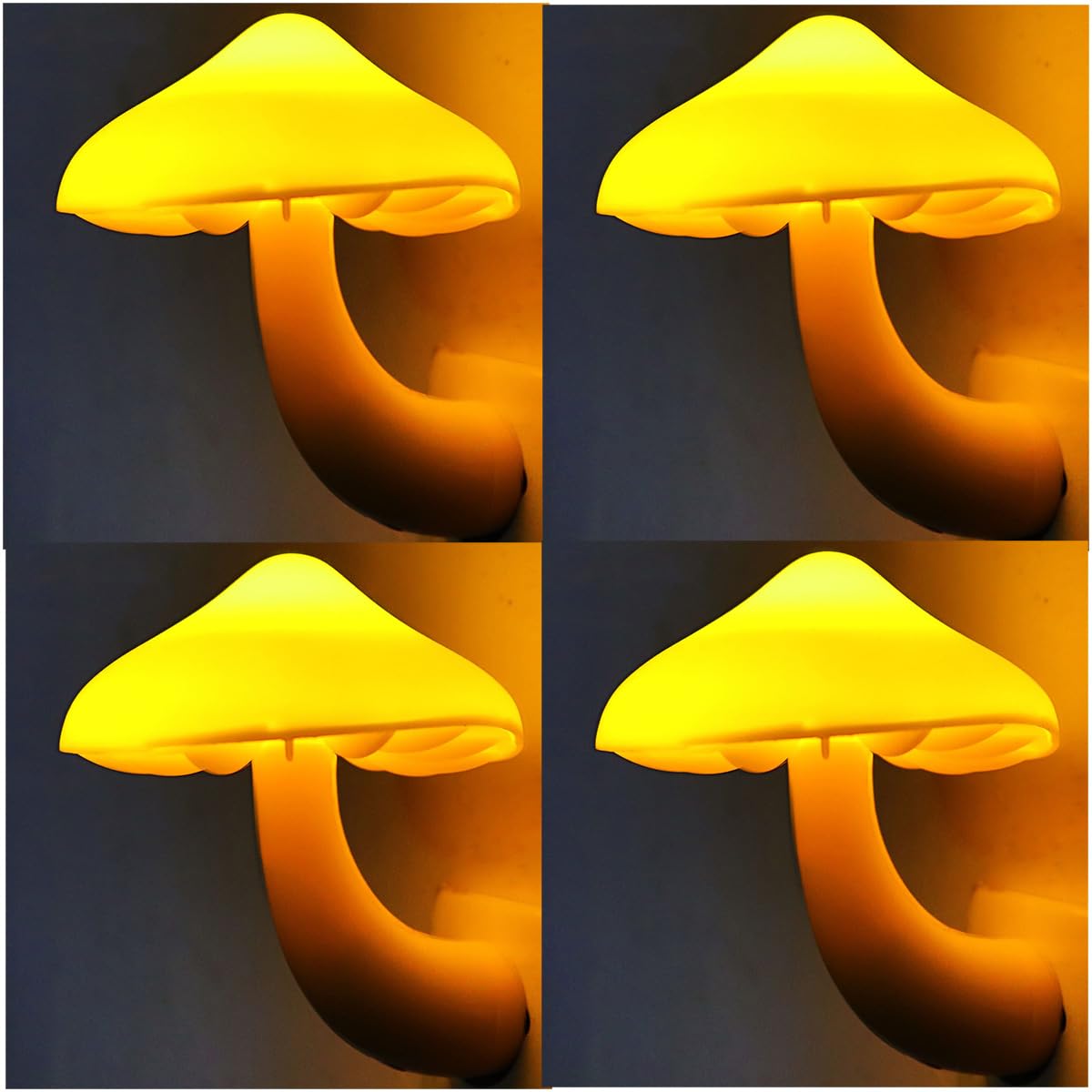 AUSAYE Sensor LED Night Light Plug in Wall Lamp, Energy Saving NightLight Cute Mushroom Night Lights for Adults Kids Bedroom,Bathroom,Toilet, Stairs, Kitchen,Hallway Corridor Warm White