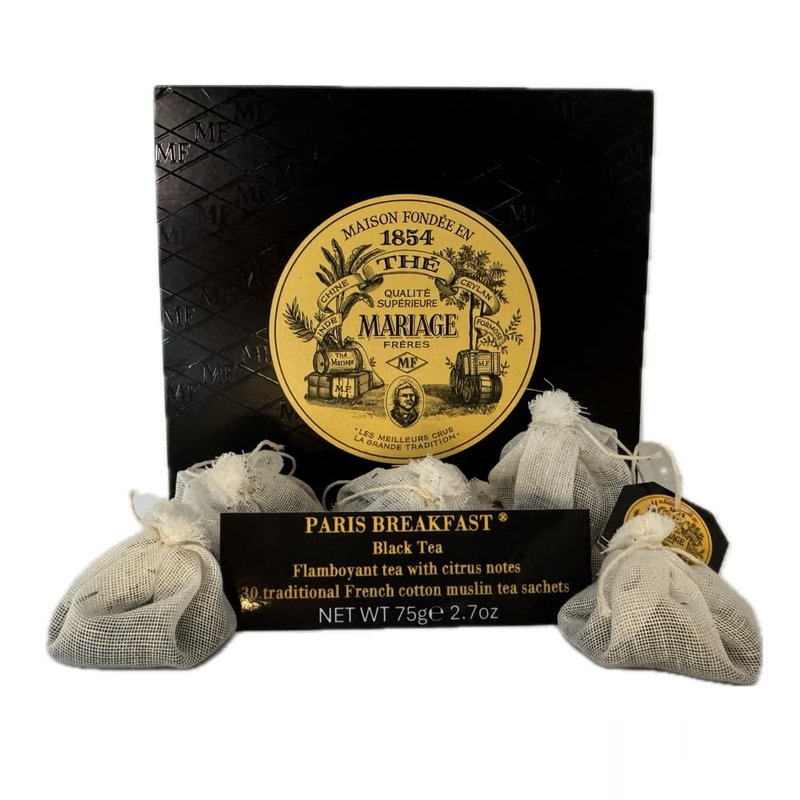 Mariage Freres Paris Breakfast Tea, 30 traditional muslin tea bag sachets (1 Pack)