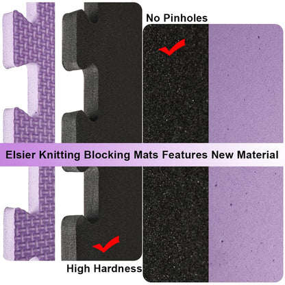 ELSIER Interlocking Blocking Mats, 12”x12”, 9 Pack, Knitting Blocking Mats, Crochet Blocking Board, Blocking Mats for Knitting & Crochet Projects