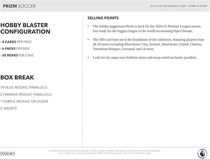 2024-25 Panini Prizm Premier League EPL Soccer Hobby Blaster Box