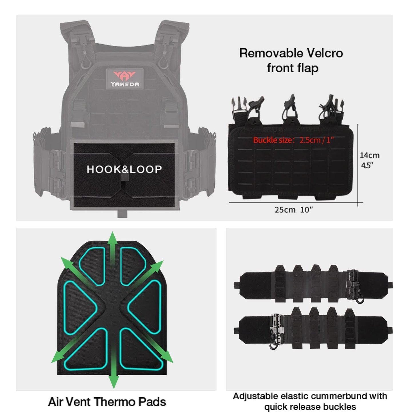 BOMTURN Tactical Vest for Men Quick Release Laser-Cutting Modular Vest for Outdoor