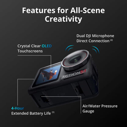 DJI Osmo Action 5 Pro Hiking Combo, Waterproof Action Camera with 1/1.3" Sensor, 4K/120fps Video, Subject Tracking, Stabilization, 8h Extended Battery Life with 2 Batteries, Hiking Accessories