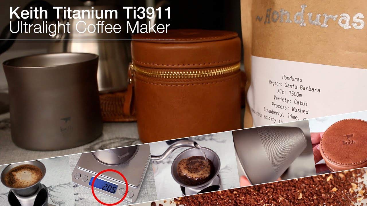 Keith Titanium Ti3911 Ultralight Coffee Maker - Custom Premium Leather Case Included 18th Anniversary: Exclusive Price!
