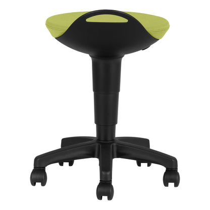 Rolling Adjustable-Height Padded Stool - Fern Green