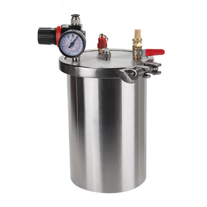 iDili 304 Stainless Steel Pressure Tank, 1-15L Optional Fluid Dispensing Container with Safety Valve & Gauge for Glue, Chemical, Storage & Transfer (1L)
