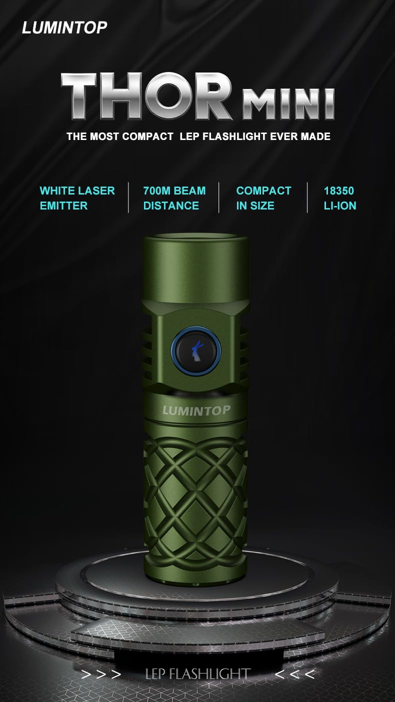 LUMINTOP Thor MINI Rechargeable LEP Flashlight - 250 Lumens, 700 Meters Range, Waterproof, Eco-Friendly, Long-Lasting