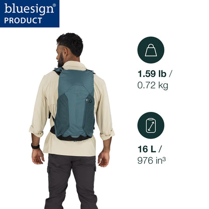 Osprey Hikelite LT 16L Hiking Backpack - Lightweight Travel Daypack with Rain Cover for Men and Women, Tundra Green