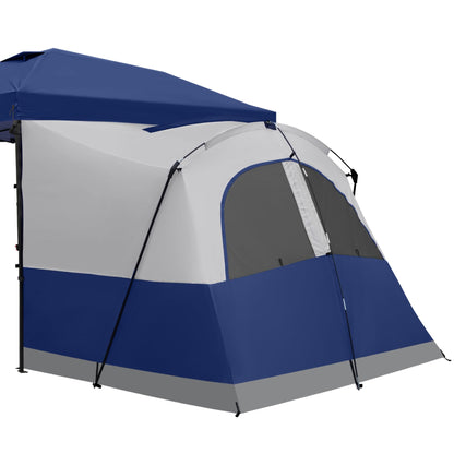 KAMPKEEPER Canopy Side Tent,4-6 Person Camping Cube Tent for 10x10 Pop Up Canopies,Easy Up Gazebo with Window,Compatible with 10' Wide Canopy Tents (Navy Blue)