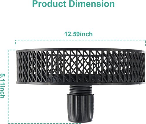 JEAREY 13” Patio Umbrella Table Tray - Portable Round Design with Umbrella Hole for Beach & Garden, Black