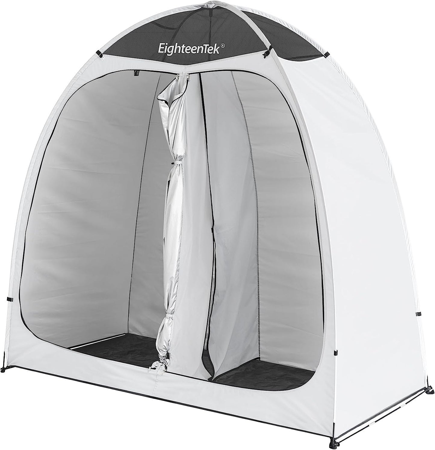 EighteenTek® Shower Tent Changing Room 2 Rooms Outdoor Pop Up Camping Portable Privacy Dressing Shelter 83"x43"x80"H