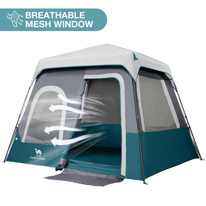 CAMEL CROWN 4/6 Person Instant Cabin Tent, Pop Up Windproof Tents for Camping, 60-Second Setup Family Tent with Carry Bag for Outdoor Hiking