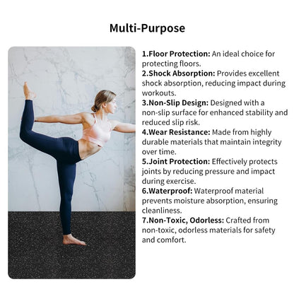 0.8in Thick 48 Sq Ft Gym Flooring for Home Gym, 12 Tiles Workout Exercise Equipment Mats, Rubber Top with EVA Foam, Interlocking Puzzle Floor Tiles for Fitness Room, Protective Flooring Mat