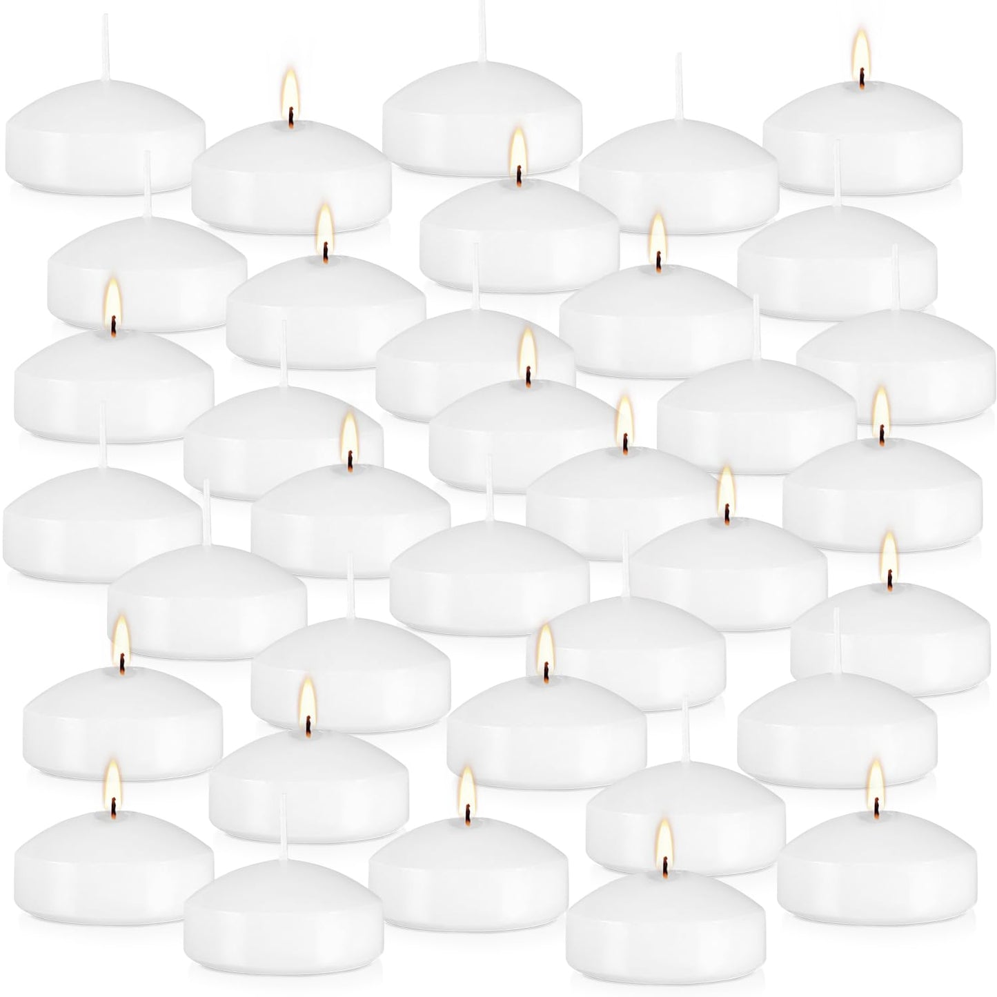 36 Floating Candles, Smoke-Free and odorless, Burning continuously for 8-10 Hours, White, 3-inch Floating Candles, Suitable for Valentine's Day, Weddings, Holidays, Home Decoration