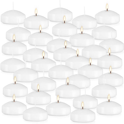 36 Floating Candles, Smoke-Free and odorless, Burning continuously for 8-10 Hours, White, 3-inch Floating Candles, Suitable for Valentine's Day, Weddings, Holidays, Home Decoration