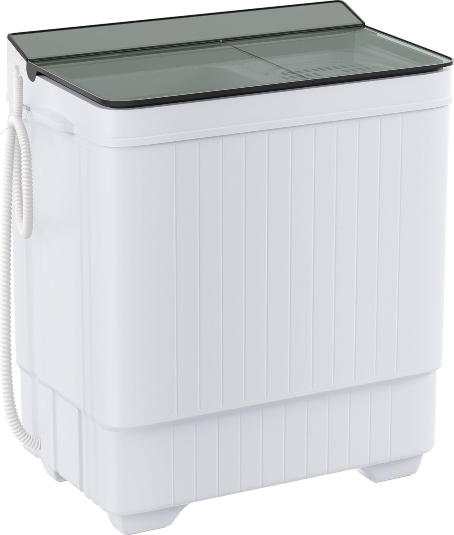 Elevon Portable Washing Machine Twin Tub 18.7 Lbs Capacity, (14.3 Lbs) and Spinner(4.4 Lbs) Combo Mini Compact Laundry Washer for Home, Apartment, Camping, RVs and Dorms, Black/White