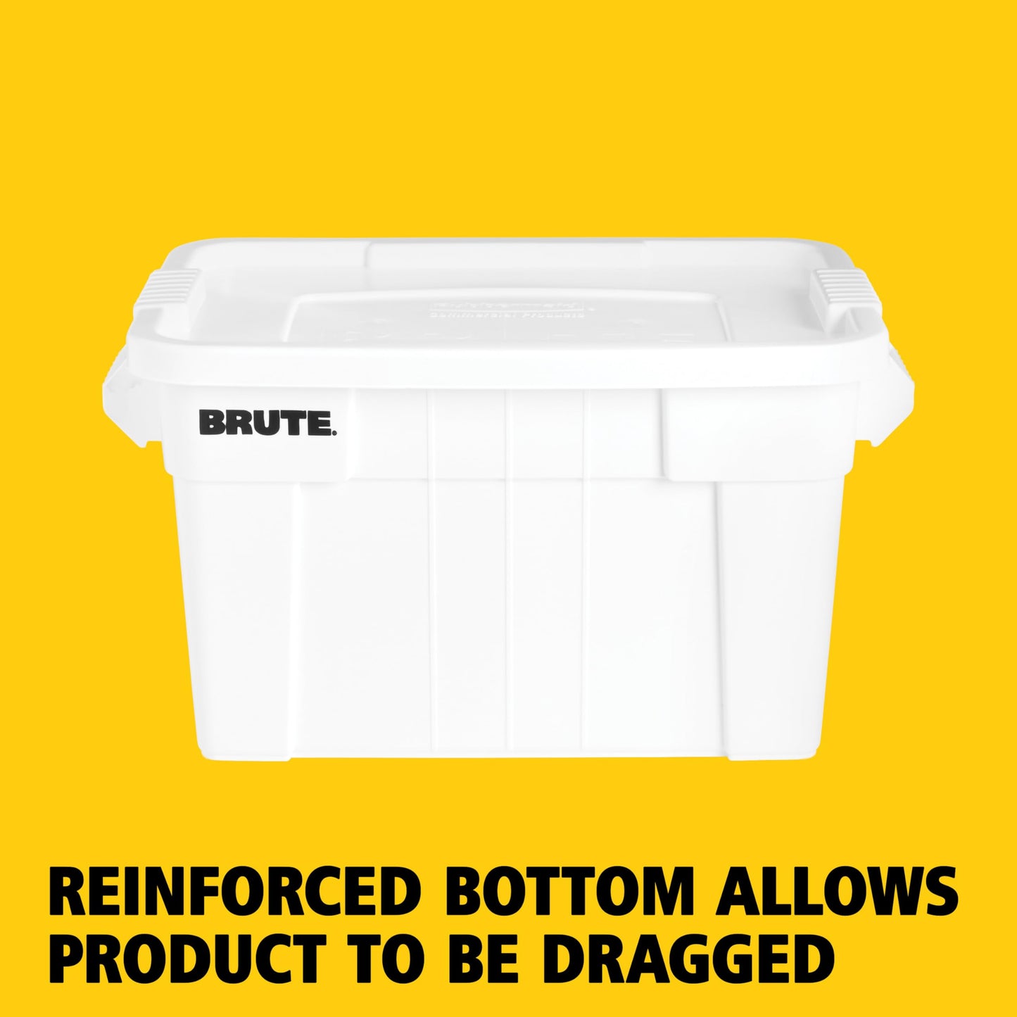 Rubbermaid Commercial Products BRUTE Tote Storage Bin with Lid, 20-Gallon, White, Rugged/Reusable Boxes for Garage/Moving/Camping/Basement Storage/Kitchen/Warehouse/Outdoor, Pack of 6