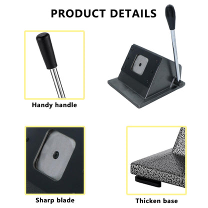 DCBADGE Pin Button Paper Cutter,Manual Square Paper Cutter Tool, Graphic Punch Die Cutter,for Button Maker Machine. (61mm Square Cutter, Cut for 50mm)