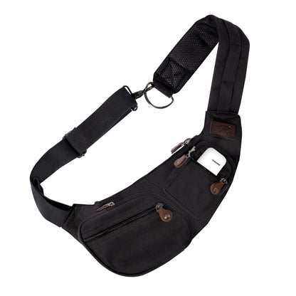 Rothco Vintage Canvas Crossbody Sling Bag – Compact Travel Shoulder Backpack 2L Storage