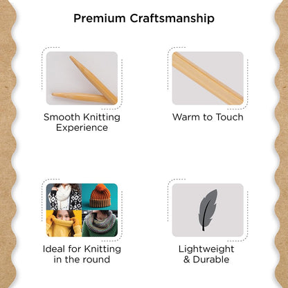 Knitter’s Pride Bamboo Luxe Fixed Circular Needles 32"" (80cm) – US Size 1.5 (2.5mm)