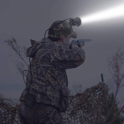 GearOZ 10W LED Coon Hunting Lights for Predator Coyote Hog, 55000 LUX Super Bright Hunting Headlamp Rechargeable, IPX5 Waterproof White Light & Red/Green Optical Filters, 5 Position Switch Soft Cap
