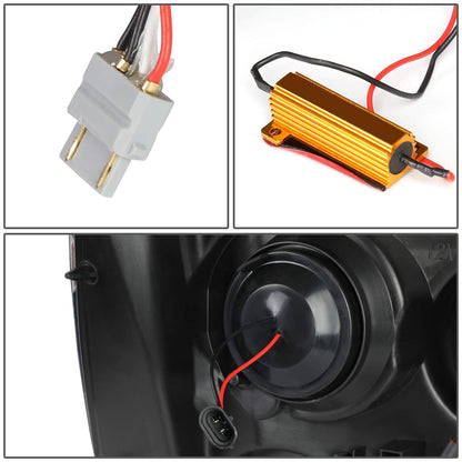 DNA MOTORING HL-HPL-CSA07-CH-AM LED DRL Sequential Turn Signal Projector Headlight Headlamps Compatible with 07-13 Avalanche, Chrome/Amber