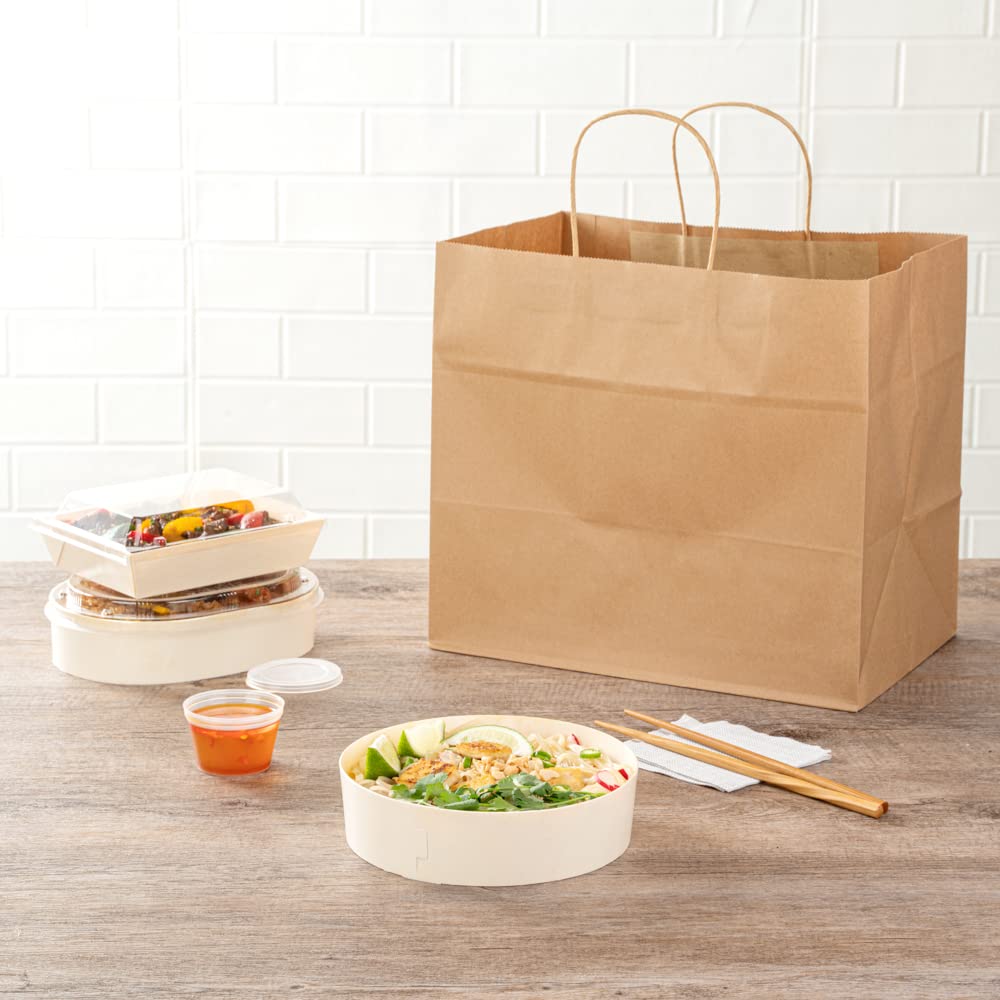 Restaurantware Taipei 33 Ounce Food Containers 100 Round Wooden Bento Boxes - Lids Sold Separately Grease Impermeable Poplar To Go Boxes Disposable Serve Noodles Dumplings And More