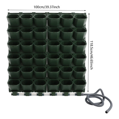 Self Watering Wall Planter with 18/36 Pots Vertical Garden for Indoor Outdoor Plants Hydroponics Growing System Wall-Mounted Stackable Planter for Herbs Flowers Vegetables Home Decor (Green, 36 Pots)