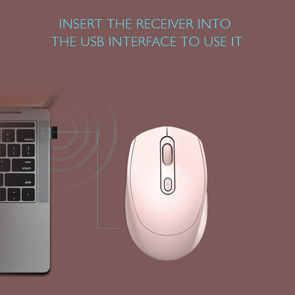 ONE-UP Wireless Mouse, 2.4G, Silent, USB Nano Receiver, for Laptop, Chromebook, PC, Mac, Windows and School Work (Black)