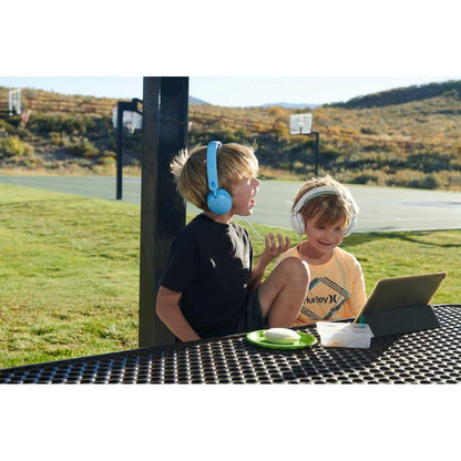 Skullcandy Grom Wired Headphones, Volume-Limiting Audio, Comfortable Over-Ear Fit, Foldable, Designed for Kids 6+, Convenient for Travel with 3.5mm AUX Plug, Built-in Microphone - Surf Blue