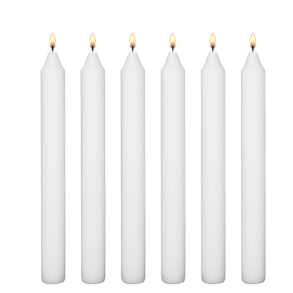 White Dinner Table Candles 7 Inch Tall Dripless Smokeless Unscented for Candlesticks 6 Hour Long Burning Candle Decorate Your Table Wedding and Christmas - Household Candle Stick 20 Pack