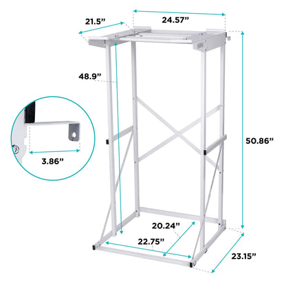 Black+Decker Washer Dryer Stacking Rack Stand, Compatible with Black and Decker Portable Washers and Dryers, Heavy Duty Steel, Dryer Stand with 60 lb. Weight Capacity, BWDS, White