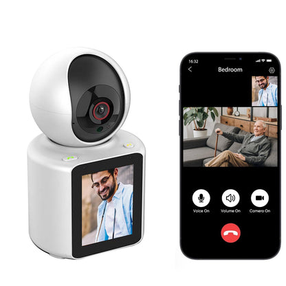 Video Calling Camera with 2.8 inch HD Screen Voice Assistant, 1080P Indoor Home Security Camera, Indoor Home Pet/Nanny/Baby/Elder/Dog Camera with Phone App