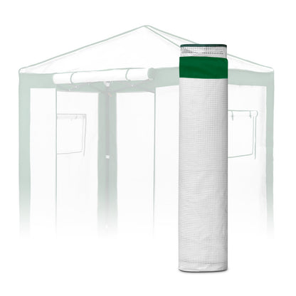 EAGLE PEAK Replacement Cover for 6x4 Portable Pop up Greenhouse with Polyester Reinforced Corners, Front Roll-Up Zipper Entry Door and 2 Roll-Up Side Windows (Frame Not Included), Green/White