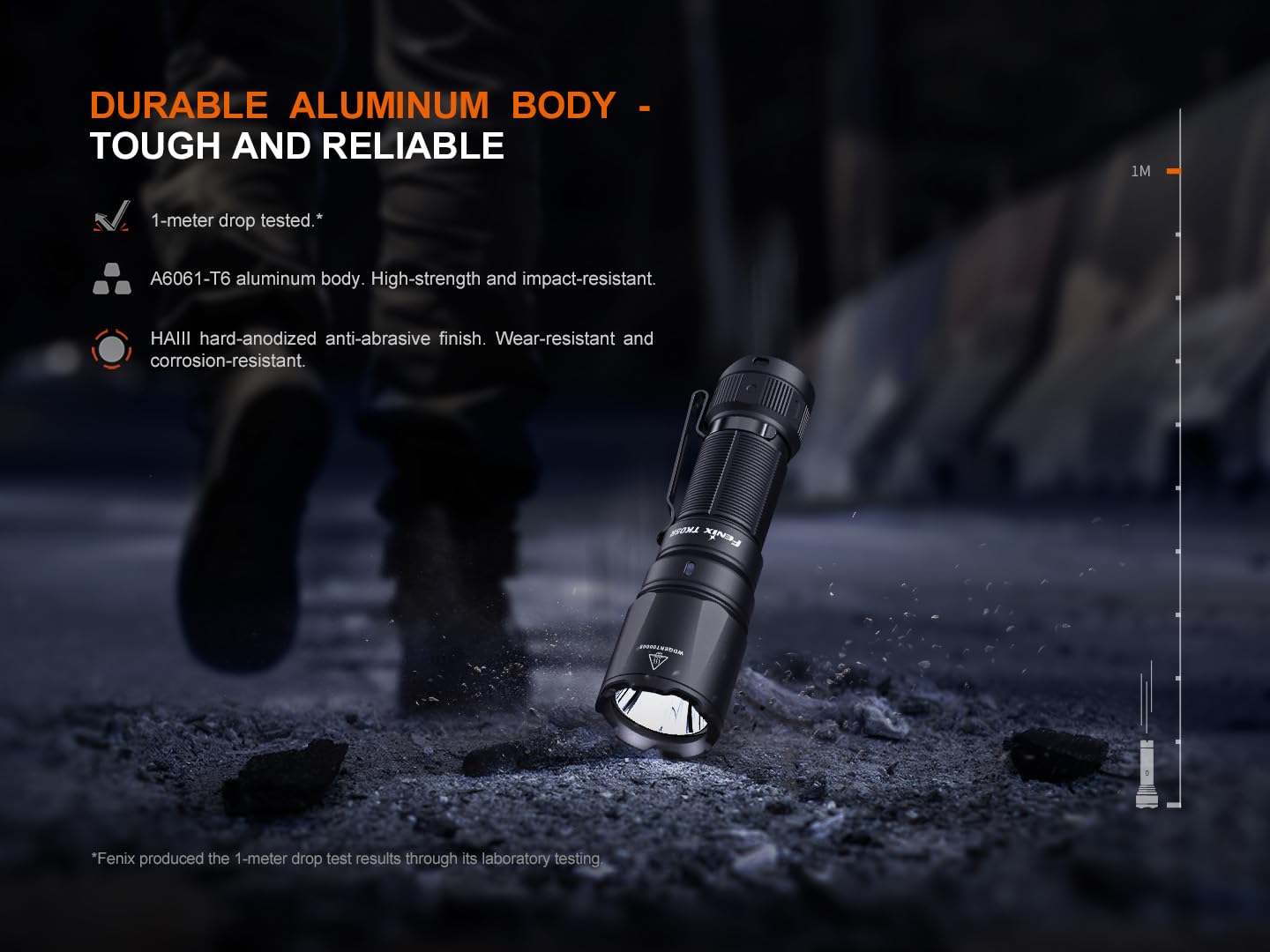 EdisonBright Fenix TK05R 1000 Lumen Rechargeable LED Compact Tactical Flashlight with EBR Accessory Box