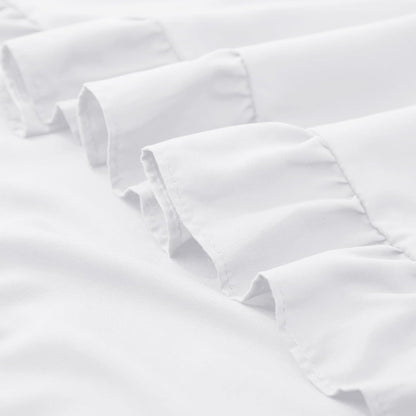 KKJIAF White Lumbar Pillow Cover - Microfiber Ruffled Sham for Couch & Bed | 14x36 Inch