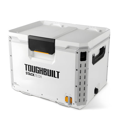 ToughBuilt XL Cooler, Stackable 38 Quart Hard Shell Chest for StackTech Boxes and Totes, White