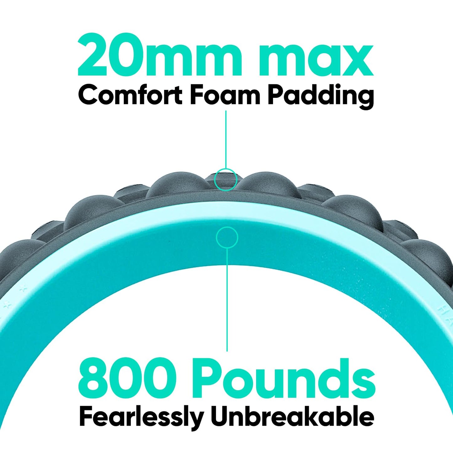 FitBeast Back Roller, Back Wheel Foam Roller - Targeted Muscle Roller for Deep Tissue Massage, Back Stretcher
