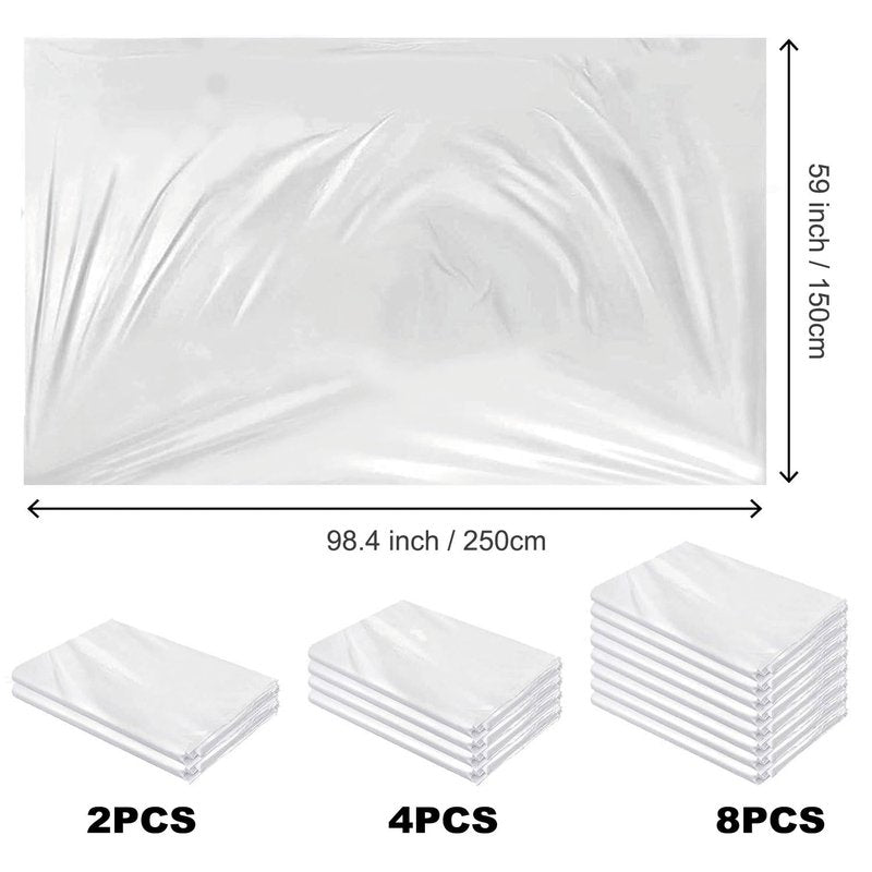 Balloon Transport Bags 8 Pack - 98.4"x59" Heavy-Duty Reusable Clear Plastic Bags for Large Inflated Balloons, Balloon Arch Storage, Party Decoration Supplies