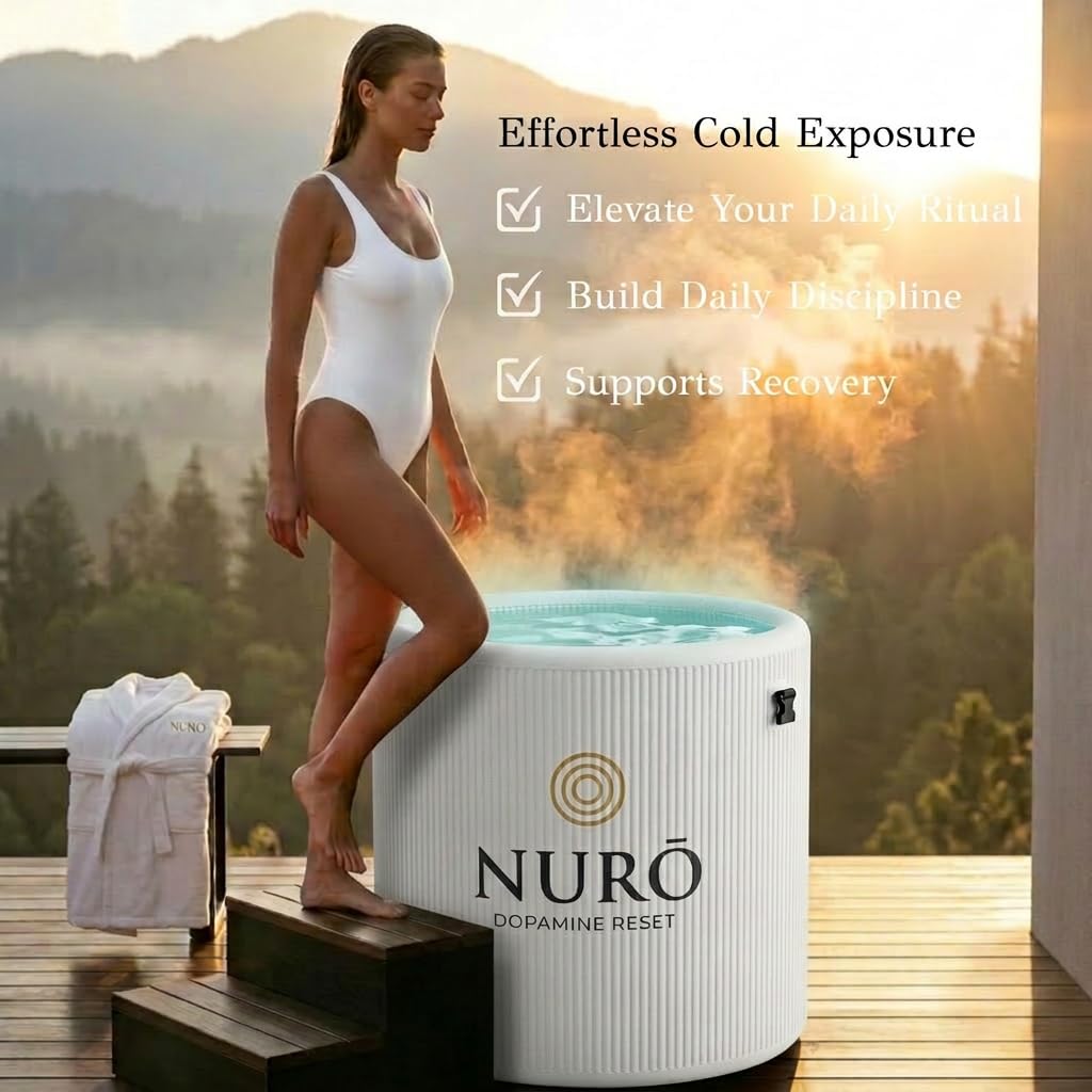 NURŌ Cold Plunge Tub | Luxury Ice Bath for Recovery, Energy & Focus | White