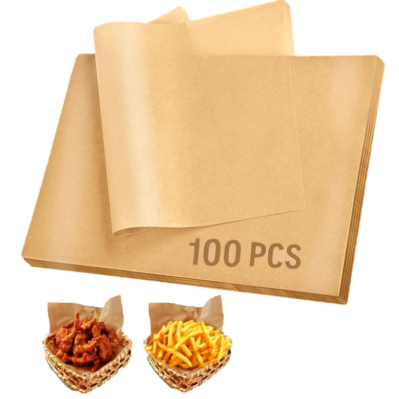 Unbleached Parchment Paper Sheets for Baking,Parchment Paper for Baking Brown Baking Paper(100Pcs)